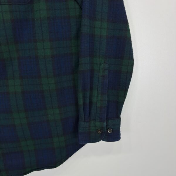 L.L.Bean Flannel Shirt Men's Size M Blue Green Tartan Plaid Check Long Sleeve
