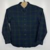 L.L.Bean Flannel Shirt Men's Size M Blue Green Tartan Plaid Check Long Sleeve
