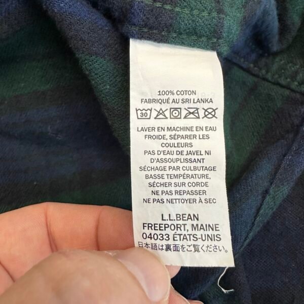 L.L.Bean Flannel Shirt Men's Size M Blue Green Tartan Plaid Check Long Sleeve