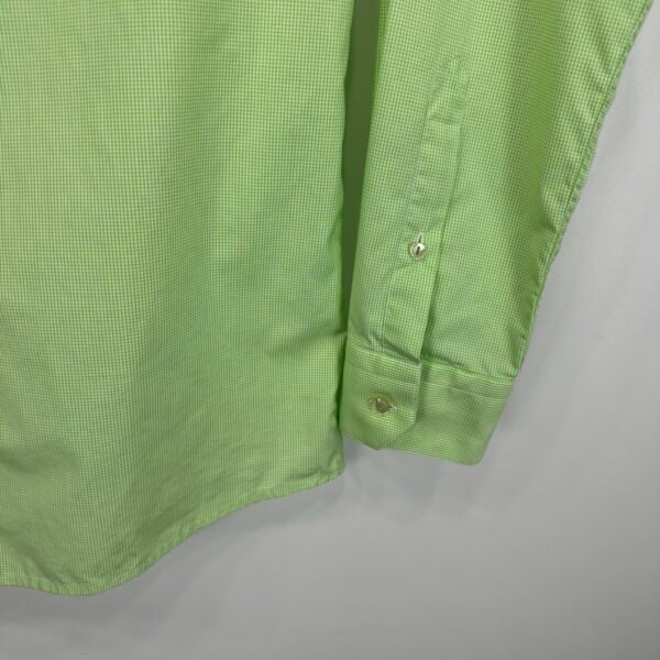 Eton Formal Dress Shirt Mens Size 42 16.5 Green Check Long Sleeve Slim Button Up
