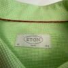 Eton Formal Dress Shirt Mens Size 42 16.5 Green Check Long Sleeve Slim Button Up