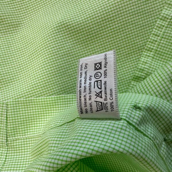 Eton Formal Dress Shirt Mens Size 42 16.5 Green Check Long Sleeve Slim Button Up