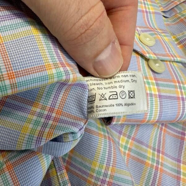 Eton Formal Dress Shirt Men's 42 16.5 Multicolored Plaid Long Sleeve Slim Button