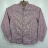 Ted Baker Formal Dress Shirt Men's Size 5 XL Red Slim Fit Geometric Long Sleeve