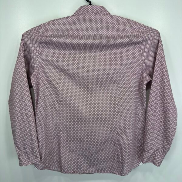Ted Baker Formal Dress Shirt Men's Size 5 XL Red Slim Fit Geometric Long Sleeve