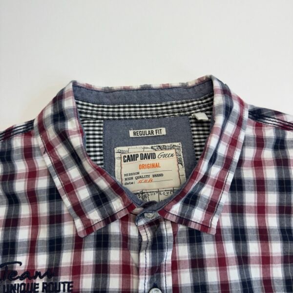 Camp David Casual Shirt Men's 2XL Plaid Check Long Sleeve Regular Fit Button Up