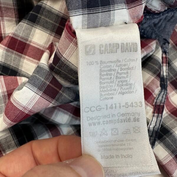 Camp David Casual Shirt Men's 2XL Plaid Check Long Sleeve Regular Fit Button Up
