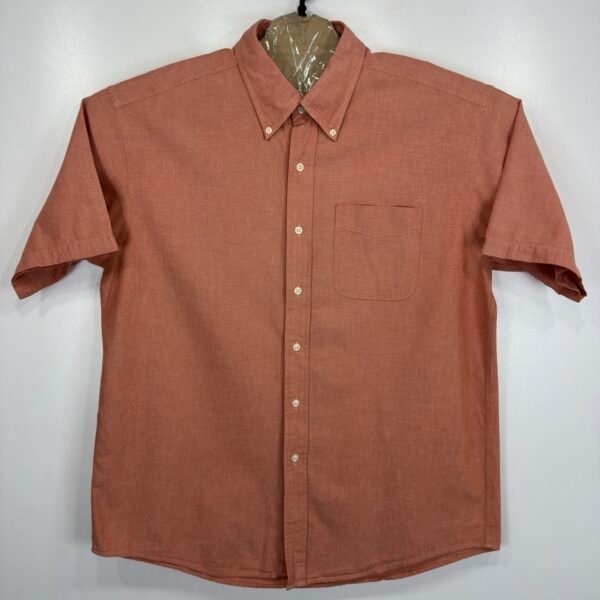 IMG_4048 Large L.L.Bean XL80 Casual Shirt Men's Size L Orange Short Sleeve Regular Button Down