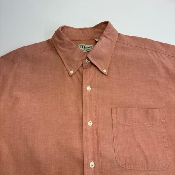 IMG_4050 Large L.L.Bean XL80 Casual Shirt Men's Size L Orange Short Sleeve Regular Button Down