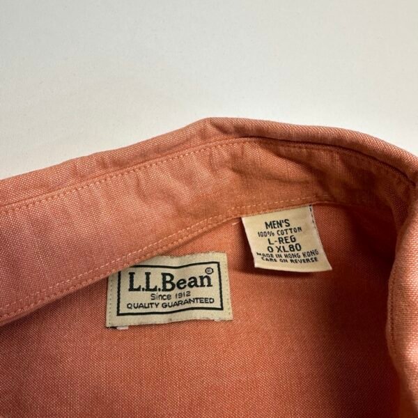 IMG_4052 Large L.L.Bean XL80 Casual Shirt Men's Size L Orange Short Sleeve Regular Button Down