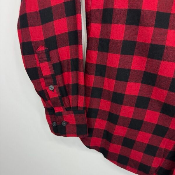 Uniqlo Flannel Buffalo Check Shirt Men's Size S Red Black Long Sleeve Regular Fit