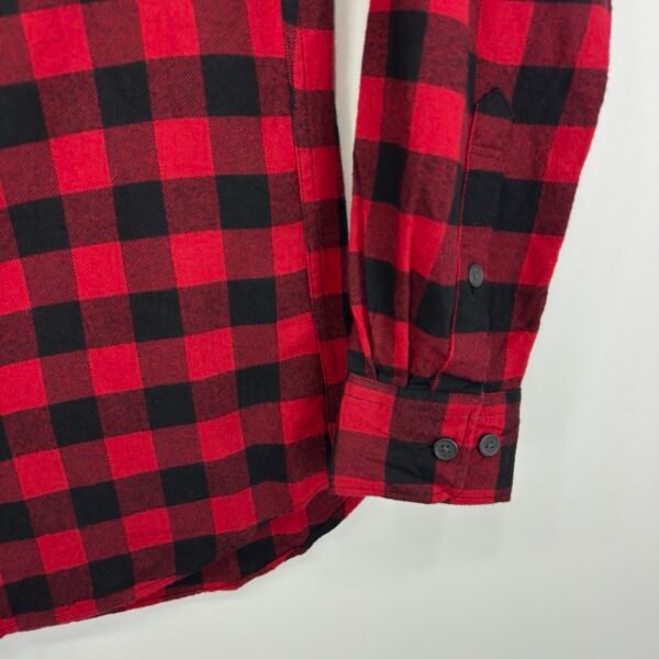 Uniqlo Flannel Buffalo Check Shirt Men's Size S Red Black Long Sleeve Regular Fit