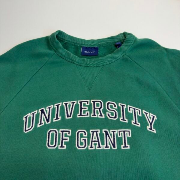 Gant Pullover Sweatshirt Men's Size L Green Crew Neck Embroidered Logo