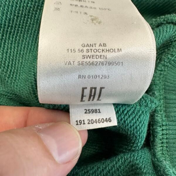 Gant Pullover Sweatshirt Men's Size L Green Crew Neck Embroidered Logo
