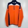 J.Lindeberg Kimball Blocked T-Neck Fieldsensor Mid Layer Mens Pullover Size L Orange Blue Golf Top