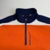 J.Lindeberg Kimball Blocked T-Neck Fieldsensor Mid Layer Mens Pullover Size L Orange Blue Golf Top