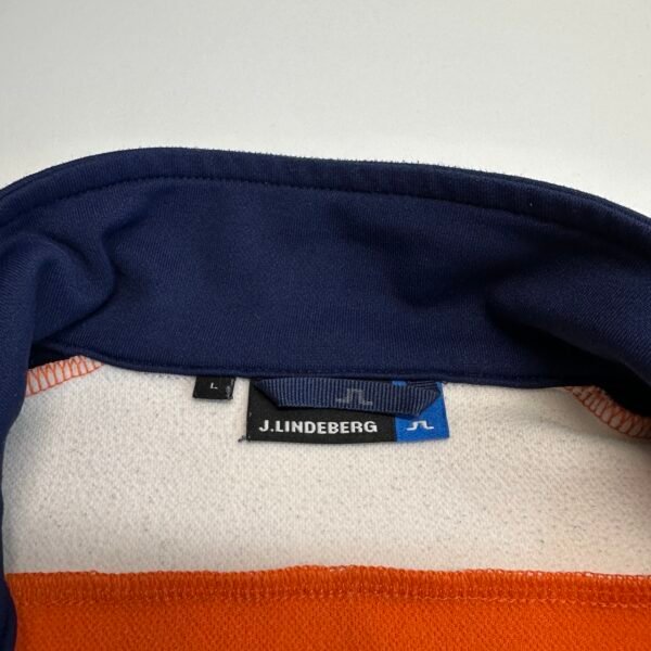 J.Lindeberg Kimball Blocked T-Neck Fieldsensor Mid Layer Mens Pullover Size L Orange Blue Golf Top