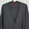 IMG_4115 Large Hugo Boss Sidorton cardigan Men's Sweater Size XL Grey V Neck Stretch Knit
