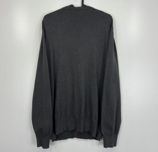 IMG_4116 Large Hugo Boss Sidorton cardigan Men's Sweater Size XL Grey V Neck Stretch Knit