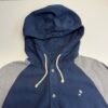 Vans Button Up Hoodie Men's Size S Blue Grey Pockets Retro Skater Raglan Hood
