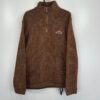 IMG_4135 Large Weird Fish Knit Sweater Men's Jumper Size S Brown Quarter Zip Pullover 15WM040
