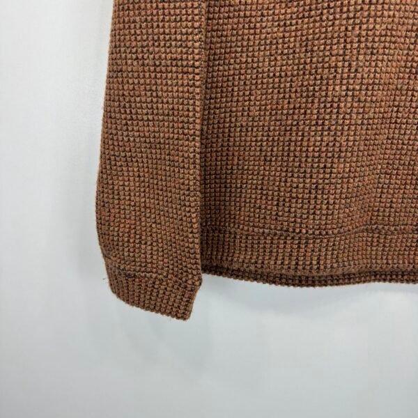IMG_4136 Large Weird Fish Knit Sweater Men's Jumper Size S Brown Quarter Zip Pullover 15WM040