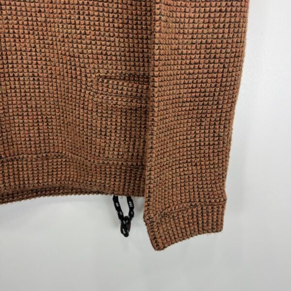 IMG_4137 Large Weird Fish Knit Sweater Men's Jumper Size S Brown Quarter Zip Pullover 15WM040