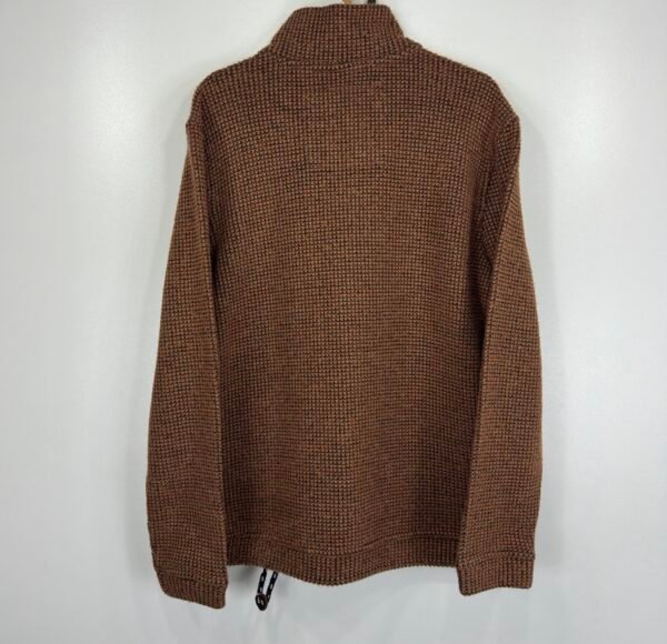 IMG_4141 Large Weird Fish Knit Sweater Men's Jumper Size S Brown Quarter Zip Pullover 15WM040
