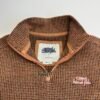 IMG_4142 Large Weird Fish Knit Sweater Men's Jumper Size S Brown Quarter Zip Pullover 15WM040