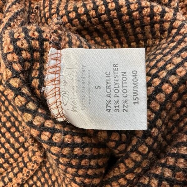IMG_4144 Large Weird Fish Knit Sweater Men's Jumper Size S Brown Quarter Zip Pullover 15WM040