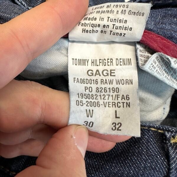IMG_4156 Large Tommy Hilfiger Gage Raw Worn Jeans Men's W30 L32 Blue Denim Regular Bootcut Y2K
