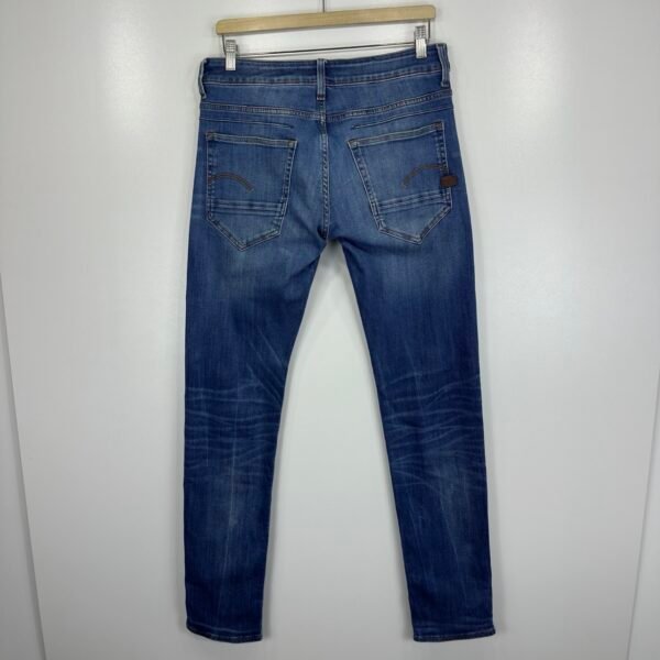 IMG_4161 Large G-Star D-Staq 5-Pocket Slim Jeans Men's W32 L34 Blue Stretch Denim Button Fly