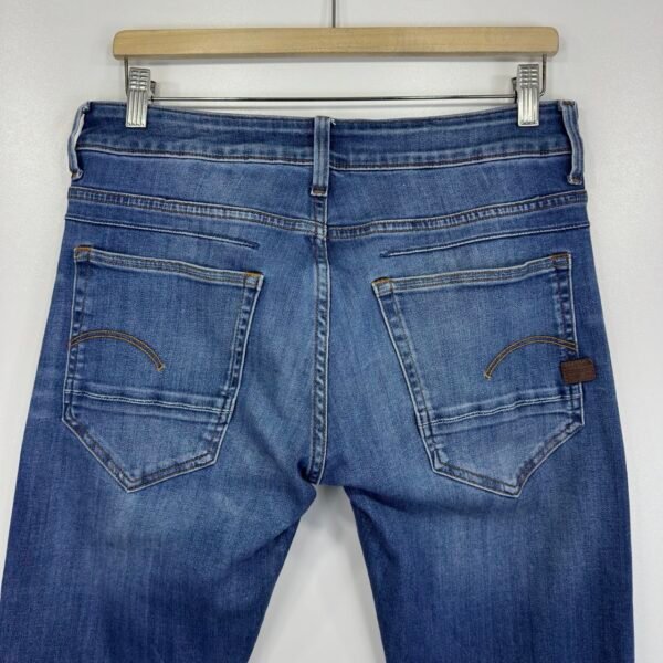 IMG_4162 Large G-Star D-Staq 5-Pocket Slim Jeans Men's W32 L34 Blue Stretch Denim Button Fly