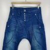 Humor Zanka Jeans Men's W28 L34 Blue Denim Low Drop Crotch 3D Slim Button Y2K