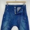 Humor Zanka Jeans Men's W28 L34 Blue Denim Low Drop Crotch 3D Slim Button Y2K