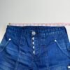 Humor Zanka Jeans Men's W28 L34 Blue Denim Low Drop Crotch 3D Slim Button Y2K