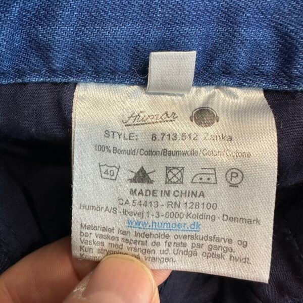 Humor Zanka Jeans Men's W28 L34 Blue Denim Low Drop Crotch 3D Slim Button Y2K