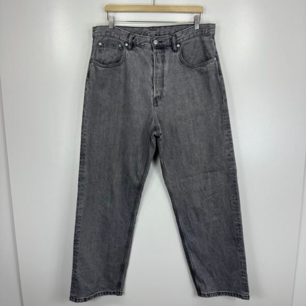 IMG_4240 Large Arket Mist Loose Fit Wide Jeans Men's W36 L31 (Tag 34/34) Grey Denim Button