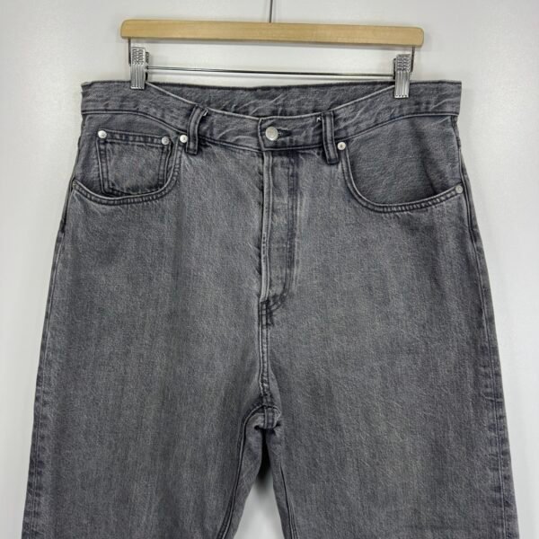 IMG_4241 Large Arket Mist Loose Fit Wide Jeans Men's W36 L31 (Tag 34/34) Grey Denim Button