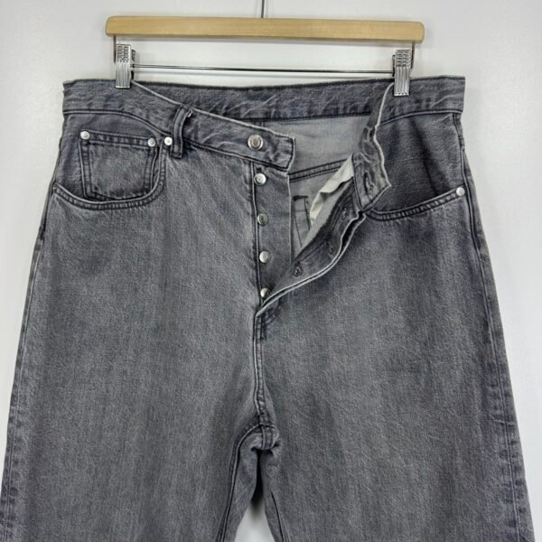 IMG_4242 Large Arket Mist Loose Fit Wide Jeans Men's W36 L31 (Tag 34/34) Grey Denim Button