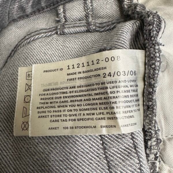 IMG_4249 Large Arket Mist Loose Fit Wide Jeans Men's W36 L31 (Tag 34/34) Grey Denim Button