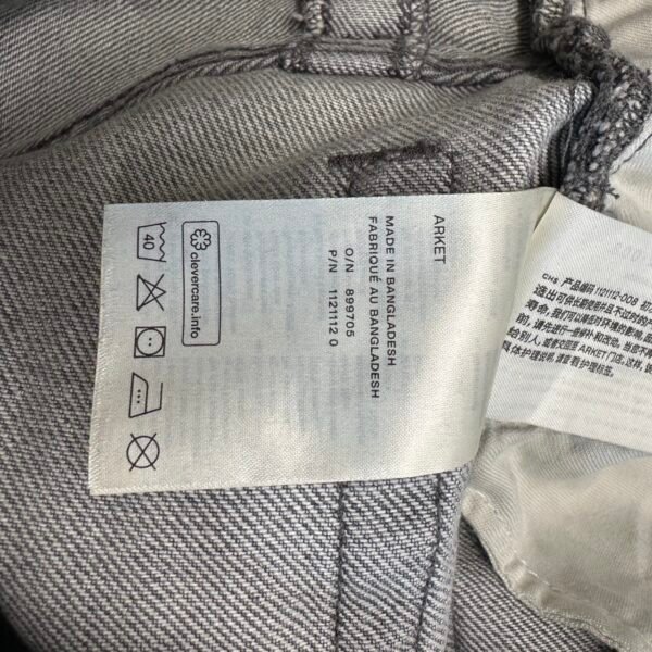 IMG_4250 Large Arket Mist Loose Fit Wide Jeans Men's W36 L31 (Tag 34/34) Grey Denim Button