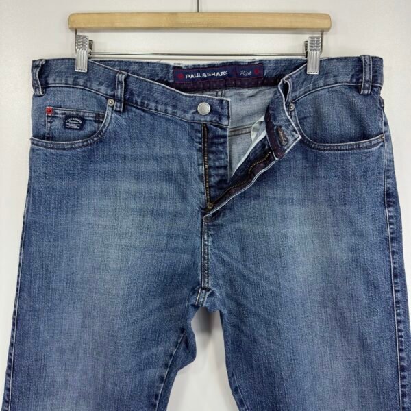 Paul & Shark Red Rivet Jeans Men's W38 L32 Blue Stretch Denim Shark Fit Tapered
