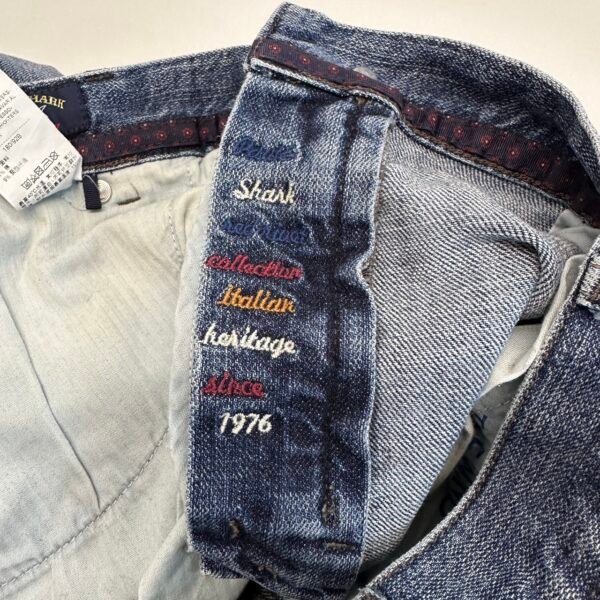 Paul & Shark Red Rivet Jeans Men's W38 L32 Blue Stretch Denim Shark Fit Tapered