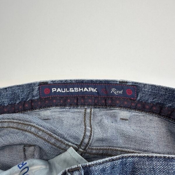 Paul & Shark Red Rivet Jeans Men's W38 L32 Blue Stretch Denim Shark Fit Tapered
