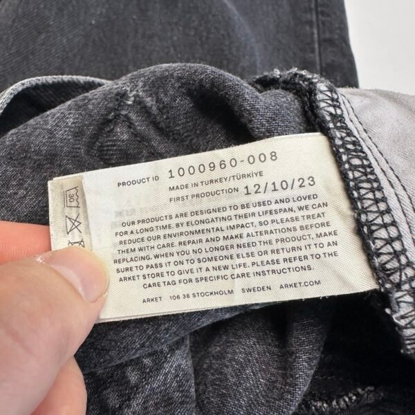 IMG_4301 Large Arket Ocean Loose Jeans Men's W31 L32 (Tag 30/32) Grey Straight Button Relaxed