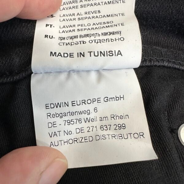 Edwin ED-88 Super Slim Jeans Men's W36 L33 Black Stretch Denim Skinny Zip Fly