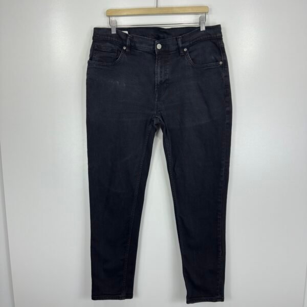 Zara Jeans Men's W36 L30 (Tag 38) Black Denim Jeans Slim Fit Straight Zip Fly