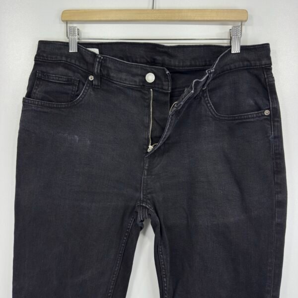 Zara Jeans Men's W36 L30 (Tag 38) Black Denim Jeans Slim Fit Straight Zip Fly