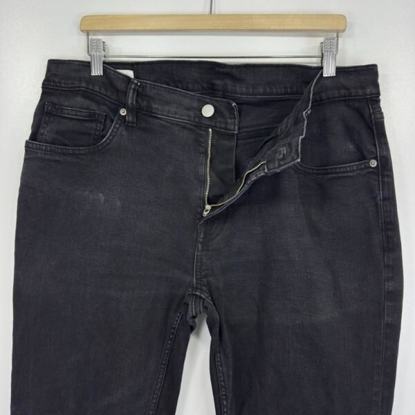 Zara Jeans Men's W36 L30 (Tag 38) Black Denim Jeans Slim Fit Straight Zip Fly